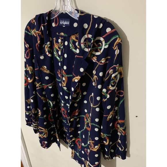 Vintage Triples Polyester Nautical Jacket Women's Size Large - Picture 4 of 10